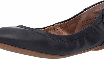 Amazon Essentials Women's Belice Ballet Flat, Navy, 7 B US