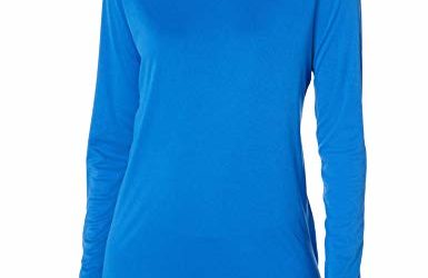 Hanes Women's Sport Cool Dri Performance Long Sleeve Tee, Awesome Blue, Large