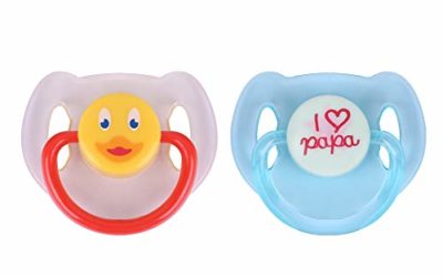 Reborn Baby Doll Pacifier Magnetic Nipples Yellow Duck and Blue I Love papa
