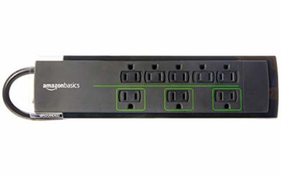 AmazonBasics 8-Outlet Power Strip Surge Protector | 4,500 Joule, 12-Foot Cord