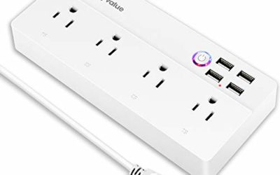 Smart Power Strip, Wifi Surge Protector, Voice Control with Alexa & Google Home, 4 AC Outlets 4 USB Port with 6-Foot Cord, App Control Appliances, Individual Control, Timing Schedule, No Hub Required