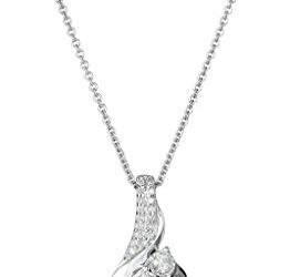 Sterling Silver Diamond 3 Stone Pendant Necklace (1/4 cttw), 18"