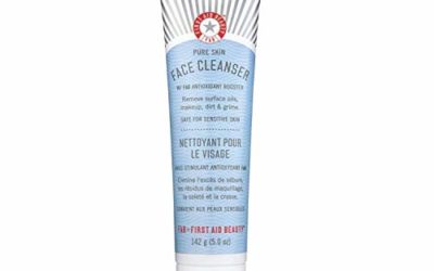 First Aid Beauty Pure Skin Face Cleanser, Sensitive Skin Cream Cleanser with Antioxidant Booster – 5 oz