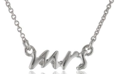 kate spade new york Say Yes Silver-Tone "Mrs." Necklace, 16"