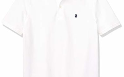 IZOD Men's Regular Fit Advantage Performance Short Sleeve Solid Polo, Bright White, Small