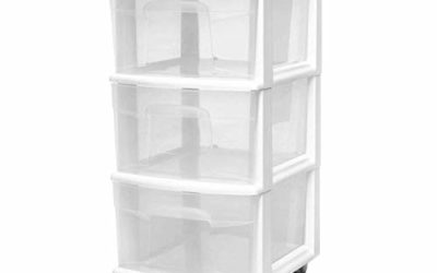 HOMZ 3 Drawer Medium Storage Cart, Set of 1, White