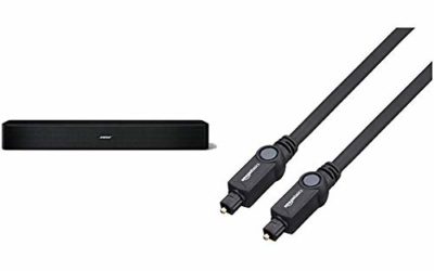 Bose Solo 5 TV Sound System with Universal Remote Control & AmazonBasics Digital Optical Audio Toslink Cable – 3.28 Feet (1 Meter)