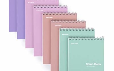 Mintra Office Steno Books – Pastel 8 Pack, Narrow Ruled,100 Notebooks for Writing notes in School, University, College, Work, Office