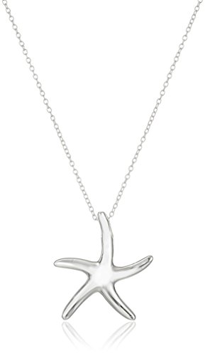 Sterling Silver Starfish Pendant Necklace, 18"