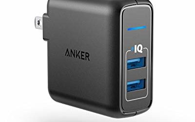 USB Charger, Anker Elite Dual Port 24W Wall Charger, PowerPort 2 with PowerIQ and Foldable Plug, for iPhone 11/Xs/XS Max/XR/X/8/7/6/Plus, iPad Pro/Air 2/Mini 3/Mini 4, Samsung S4/S5, and More