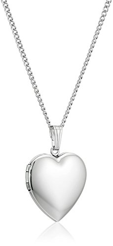 Sterling Silver Polished Heart Locket Pendant Necklace, 18"