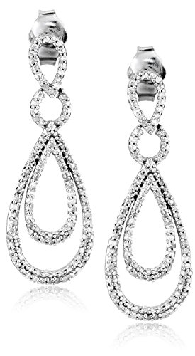 Sterling Silver Diamond Drop Earrings (1/2 cttw)