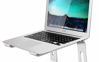 Soundance Laptop Stand, Aluminum Computer Riser, Ergonomic Laptops Elevator for Desk, Metal Holder Compatible with Mac MacBook Pro Air, Lenovo, HP, Dell, More 10-15.6 Inch PC Notebook, LS1 Silver