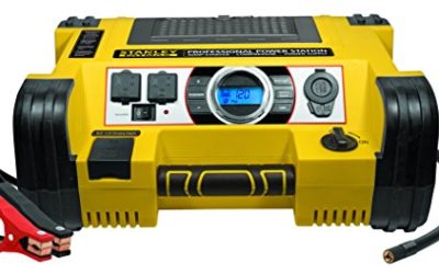 STANLEY FATMAX PPRH7DS Professional Power Station Jump Starter: 1400 Peak/700 Instant Amps, 500W Inverter, 120 PSI Air Compressor, USB Port, Battery Clamps