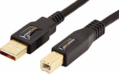 AmazonBasics USB 2.0 Printer Cable – A-Male to B-Male Cord – 6 Feet (1.8 Meters), Black