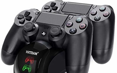 Y Team PS4 Controller Charger, Dual USB PS4 Controller Charging Station for Sony Playstation 4/ PS4/ Slim/ PS4 Pro Charging Dock Stand Station