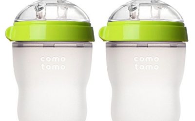 Comotomo Baby Bottle, Green, 8 Ounce (2 Count)