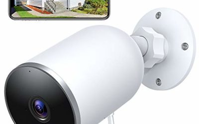 Voger Outdoor Security Camera, 1080P WiFi Home Surveillance with Motion Detection, Bullet Camera with 2-Way Audio, Night Vision, IP66 Waterproof, Support Cloud Service and Alexa