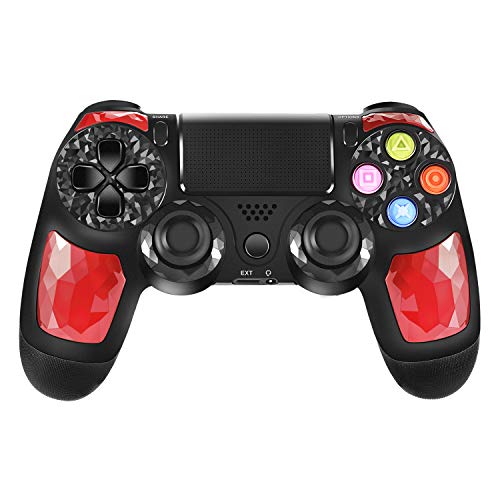 PS4 Controller ORDA Wireless Gamepad for Playstation 4/Pro/Slim/PC/Smart TV and Laptop with Vibration and Audio Function, Package Included USB Cable – Red