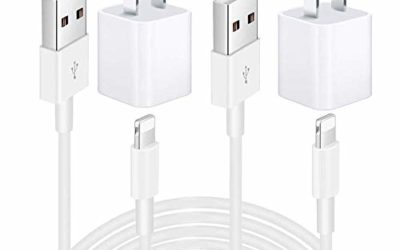 [Apple MFi Certified] iPhone Charger, 2 Pack 3FT Lightning to USB Fast Charging Data Sync Transfer Cable with 2 Pack USB Wall Charger Travel Plug Compatible with iPhone 11/11 Pro/XS/XR/X 8 7 6, iPad