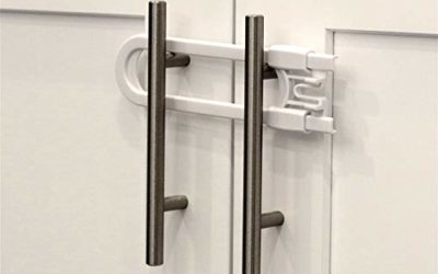 Child Safety Sliding Cabinet Locks (4 Pack) – Baby Proof Knobs, Handles, Doors – U Shape Sliding Safety Latch Lock – Jool Baby