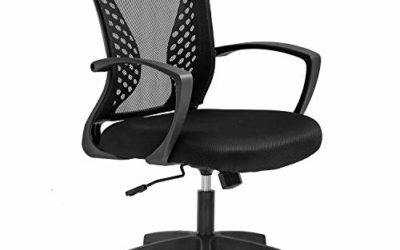 Vnewone Ergonomic Office Chair Desk Computer Mesh Executive Task Rolling Gaming Swivel Modern Adjustable with Mid Back Lumbar Support Armrest for Home Women Men, Black