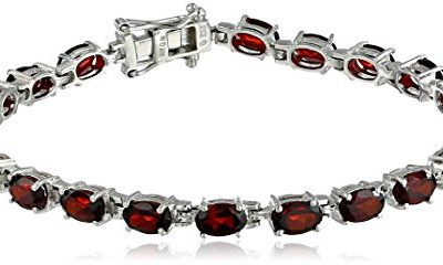 Garnet Oval Cut Tennis Bracelet in Sterling Silver (11.5 cttw)