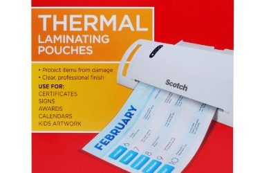 Scotch Thermal Laminating Pouches, 100-Pack, 8.9 x 11.4 Inches, Letter Size Sheets (TP3854-100)
