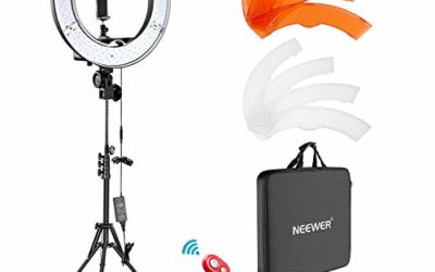 Neewer Ring Light Kit:18"/48cm Outer 55W 5500K Dimmable LED Ring Light, Light Stand, Carrying Bag for Camera,Smartphone,YouTube,TikTok,Self-Portrait Shooting, Black, Model:10088612