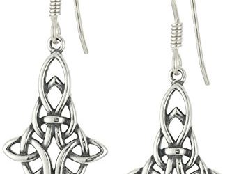 Sterling Silver Oxidized Celtic Knot Drop Earrings
