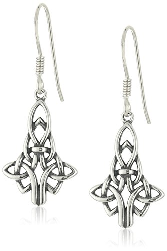 Sterling Silver Oxidized Celtic Knot Drop Earrings