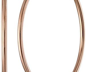 Amazon Essentials Rose Gold Plated Stainless Steel Rounded Tube Hoop Earrings (40mm)