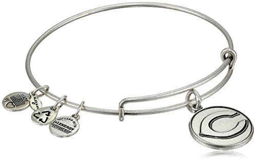 Alex and Ani "Major League Baseball" Cincinnati Cap Logo Rafaelian Silver-Tone Expandable Bangle Bracelet