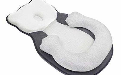Unisex Infant Support Newborn Lounger Pillow Cute Bear Comfort Newborn Baby Nest Portable Snuggle Bed Mattress Prevent Flat Head Pillow Head Support for 0-6M Newborn Infant Grey