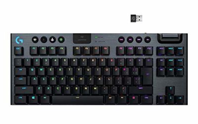 Logitech G915 TKL Tenkeyless Lightspeed Wireless RGB Mechanical Gaming Keyboard, Low Profile Switch Options, LIGHTSYNC RGB, Advanced Wireless and Bluetooth Support – Tactile