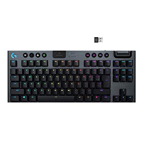 Logitech G915 TKL Tenkeyless Lightspeed Wireless RGB Mechanical Gaming Keyboard, Low Profile Switch Options, LIGHTSYNC RGB, Advanced Wireless and Bluetooth Support – Tactile