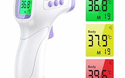 Forehead Thermometer for Adults, WISHDREAM Non Contact Forehead Thermometer for Fever, Infrared Thermometer for Adult Baby Kid Forehead, Ear and Body Temperature, with LCD Display Fever Alarm