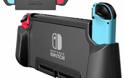 PZOZ Dockable Case for Nintendo Switch, Ergonomic TPU Grip and PC Protective Cover Ultra-Thin Case Compatible with Nintendo Switch Console and Joy-Con Controller (Black)