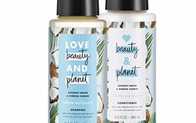 Love Beauty And Planet Volumizing Shampoo and Conditioner, Paraben Free, Silicone Free, and Vegan, Coconut Water and Mimosa Flower, 13.5 oz, 2 count