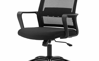 Office Chair Ergonomic Desk Task Chair Mesh Computer Chair Mid-Back Mesh Home Office Swivel Chair Modern Executive Chair with Wheels Armrests Lumbar Support
