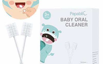 [40-Pack] Papablic Baby Tongue Cleaner, Upgrade Gum Cleaner with Paper Handle for Babies and Infants Ages 0-2 Years