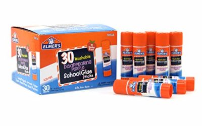 Elmer's Disappearing Purple School Glue, Washable, 30 Pack, 0.24-ounce sticks