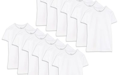 Fruit of the Loom Men's Stay Tucked Crew T-Shirt, White 12 Pack, Large