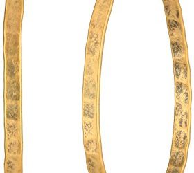 Lucky Brand Medium Gold-Tone Oblong Hoop Earrings