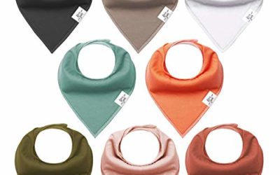 Bossy Sassy Bandana Bibs Soild 8 Pack Unisex Bibs for Newborn Baby Boys Girls for Teething and Drooling Baby Bibs – Best Baby Shower Gift