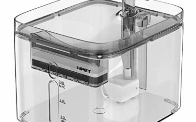 NPET Cat Water Fountain, 3L Automatic Pet Drinking Fountain Dog Water Dispenser with Quadruple-Action Filter (WF020 Transparent)