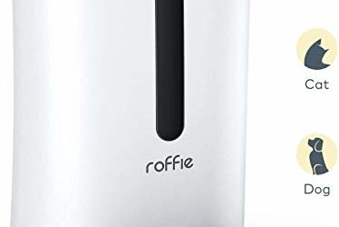 Automatic Cat Feeder, Roffie Dog Food Dispenser for Small Pets with Distribution Alarms, Portion Control, Voice Recorder and Programmable Timer for up to 4 Meals per Day