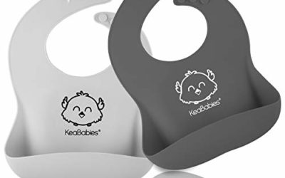 Silicone Baby Bibs – Waterproof, Easy Wipe Silicone Bib for Babies, Toddlers – Baby Feeding Bibs with Large Food Catcher Pocket – Travel Bibs Set for Boys, Girls – Food Grade BPA Free (Too Cool)
