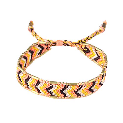 KELITCH Chevron Bracelets Handmade Colorful Friendship Bracelets Adjustable, Best Gift for Her