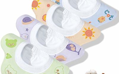 【2020 HOT Upgrade-Modal Neckline Widened】Gudodle 360 Rotate Bandana Drool Bibs-Modal Neckline Baby Teething Bibs for Boys and Girls, 4 Pack